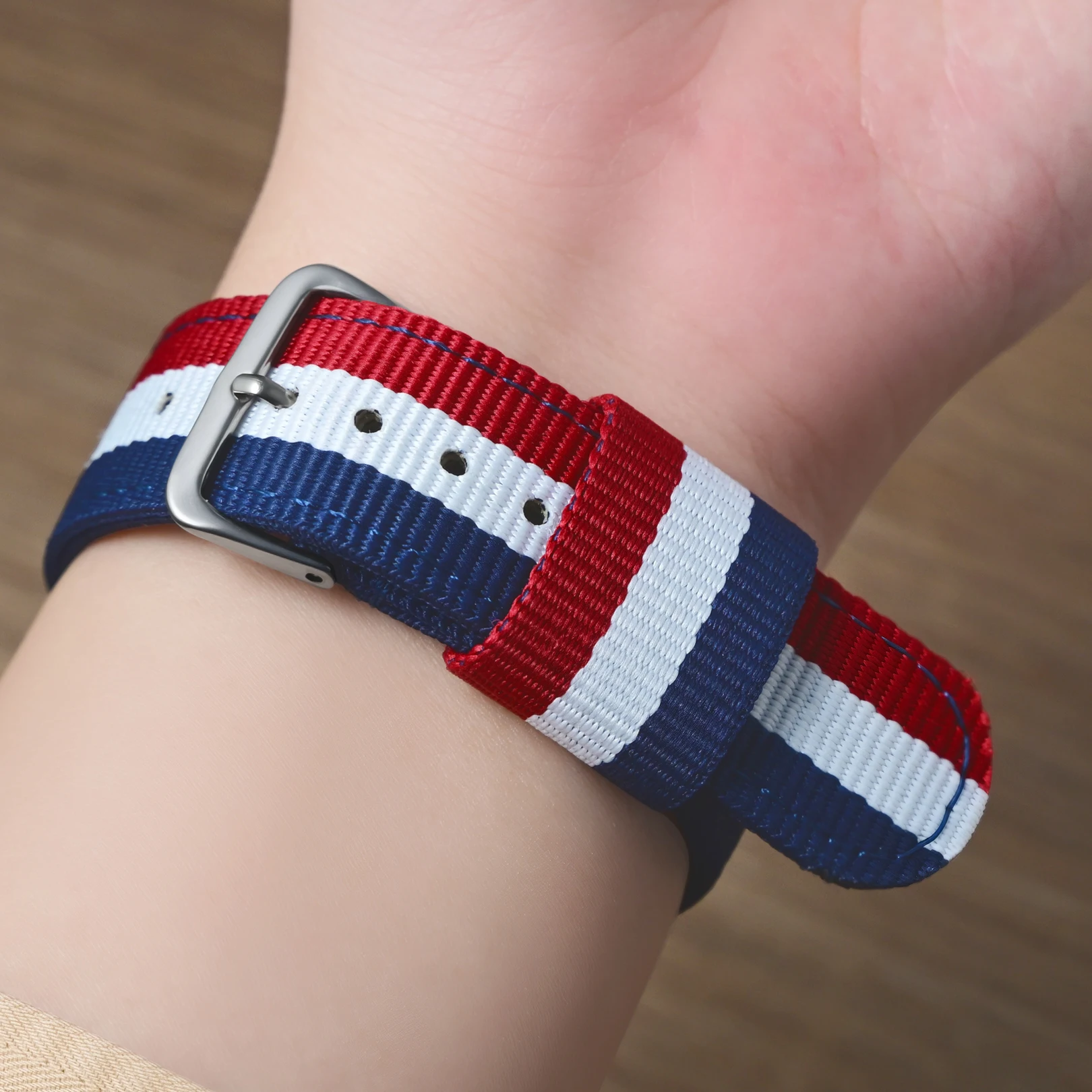 Enhanced Intercolor Striped Quick Release Nylon Watch Strap