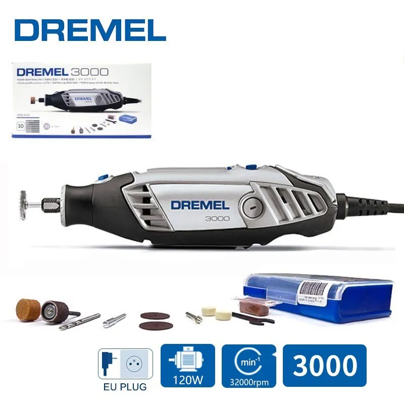 Dremel 3000 1/26 Rotary Tool Kit 120W 220V Electric Grinder Machine 6 Gears  Variable Speed For Cutting Wooding Carving Polishing - AliExpress