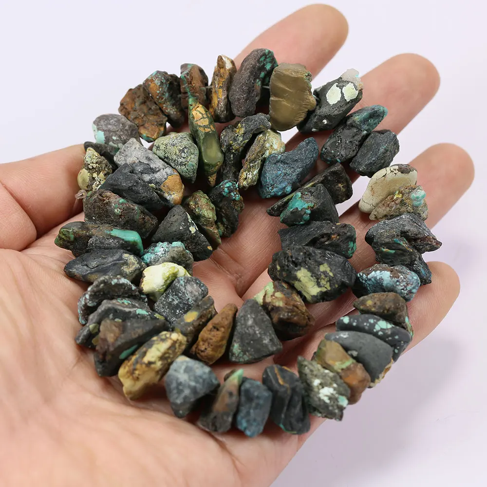 APDGG Natural Mix Color Africa Turquoise Rough Gems Stone Freedom Nugget Beads 15.5