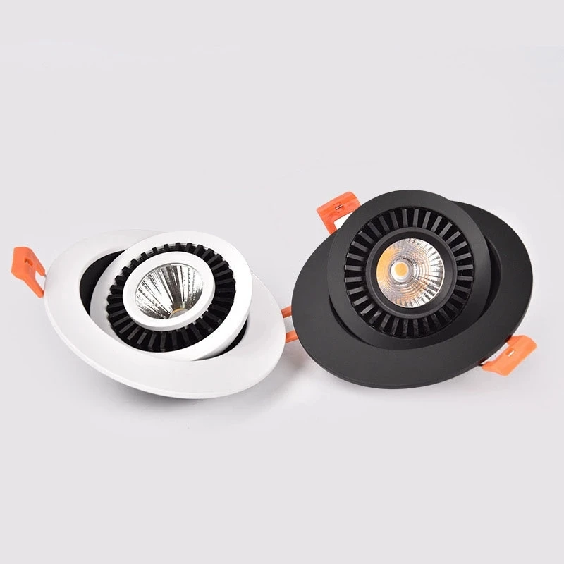 Dimmable Circular Spot 360&deg; Angle Adjustable LED Embedded COB Downlight 9W 12W 15W Ceiling Light AC110V-220V Background Focus led downlight,recessed ceiling spotlight,ceiling lamps