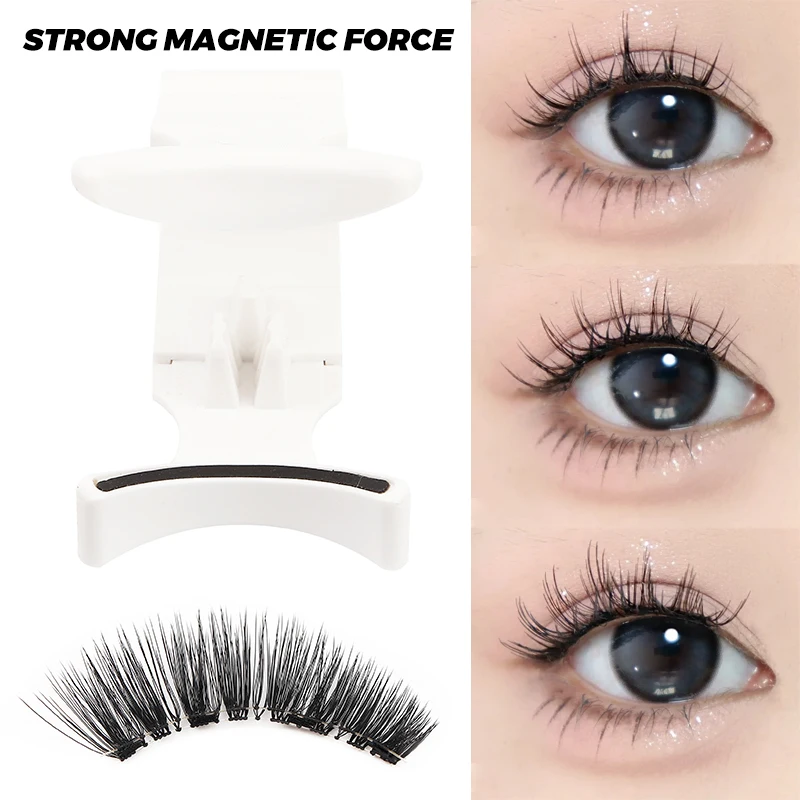 Reusable Magnetic Lashes with Magnets Tweezer Makeup Magnetic Eyelash Waterproof Magnetic Set Natural False Eyelash Extension