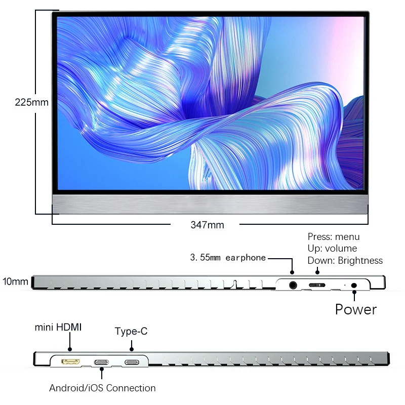 15 ġ PC ޴   60Hz HDR IPS г LCD ȭ -C HDMI, Ʈ/PC/ȭ/Xbox/MacBook Ȯ ȭ