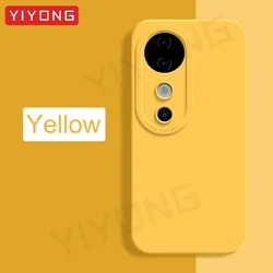Silky Liquid Silicone Shockproof Phone Case by YIYONG for VIVO V40 Pro (Yellow)