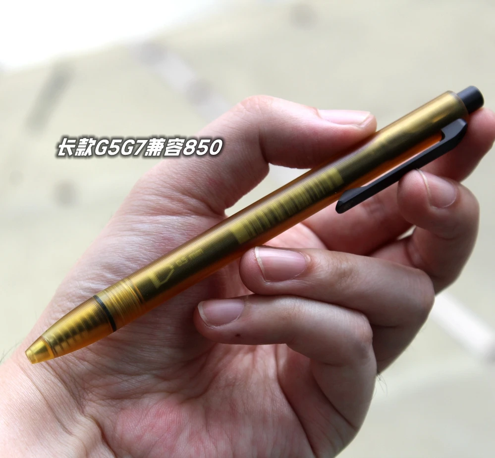 EDC Imported PEI and Titanium Alloy Damascus Steel Signature Pen Writing Multi-functional Portable Outdoor Tools