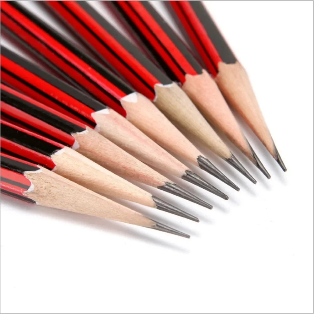 10Pcs /Lot Sketch Pencil HB  Wooden Graphites With Eraser Children Drawing  Writing Stationery School Supplies 2