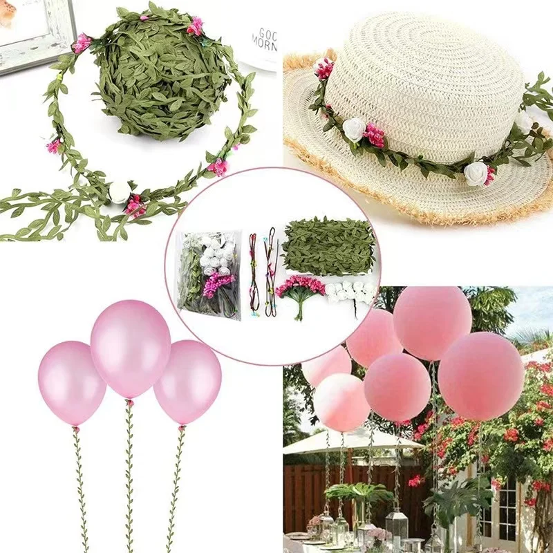 15m Leaf Ribbon DIY Craft Wedding Party Baby Shower Decoration Garland  Wreath Making Leaves Trim Ribbon 