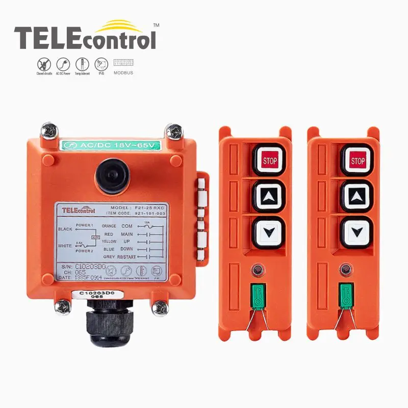 

Free Ship F21-2S 2T1R Crane Remote Control Wireless UTING TELEcrane TELEcontrol 2 One-Speed Buttons Switch for Hoist