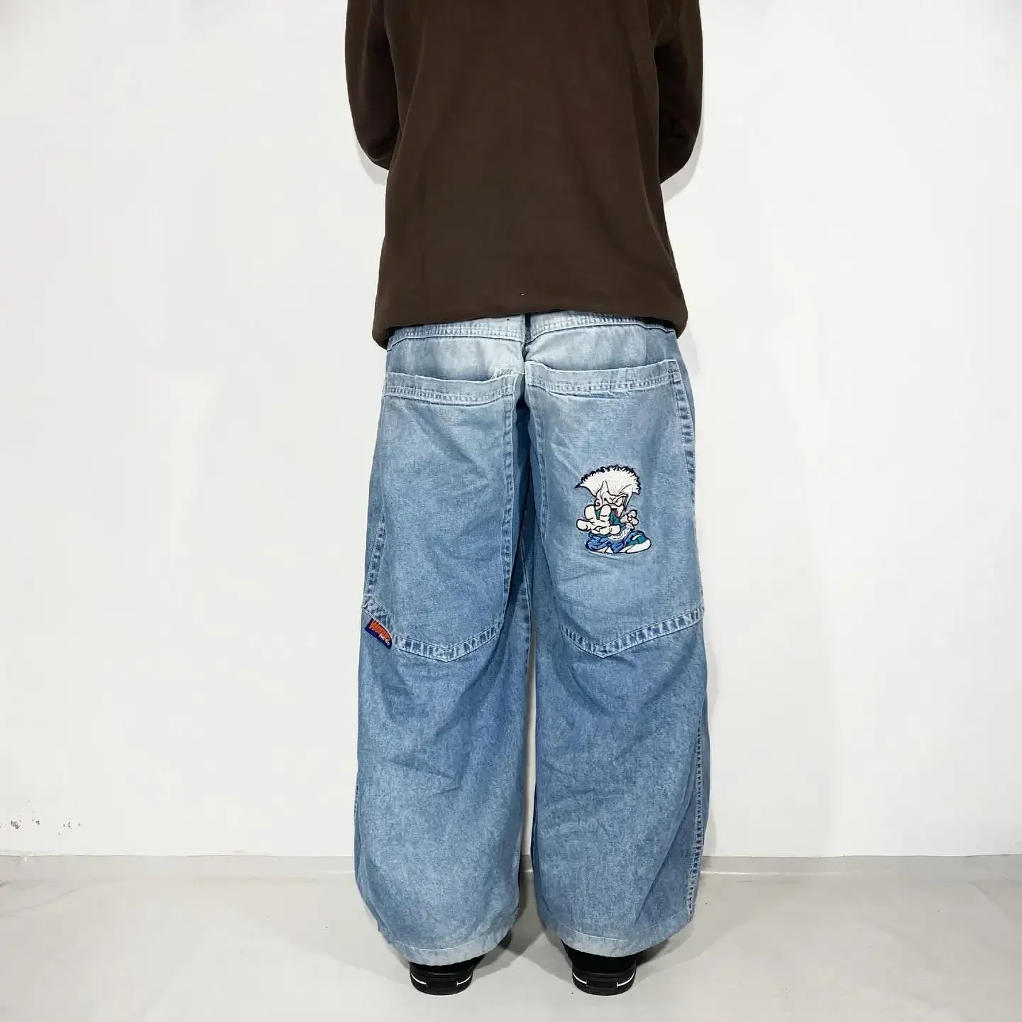 Street Popular Vintage Washed Straight Jeans Men New Harajuku Casual Hip Hop Mopping Wide Leg Pants Unisex Loose Denim Trousers 3