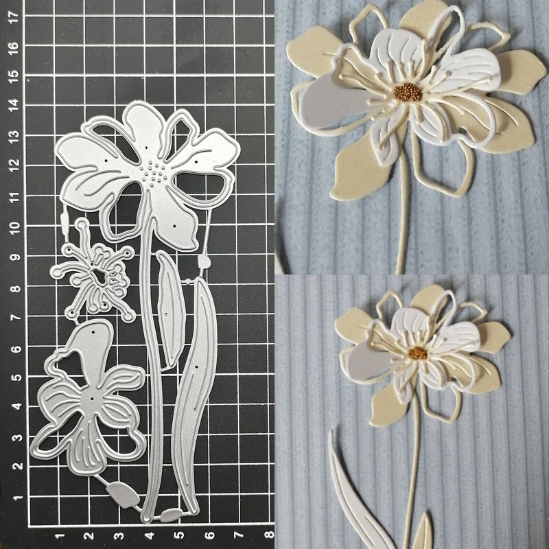 Flower Metal Cutting Dies for DIY Scrapbooking Album Paper Cards Decorative Crafts Embossing Die Cuts butterfly frame stencil rectangle background metal cutting dies for diy scrapbooking embossing album paper card making craft