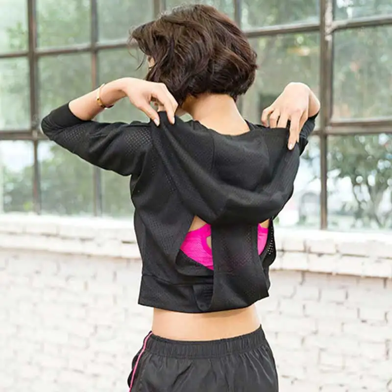 Women Fitness Tops Workout Training Exercise Gym T Shirts Clothing Girl Sport Sweatshirt Hoody T-shirt Yoga Hoodies Running Tees sports t shirt yoga shirt sports shirt