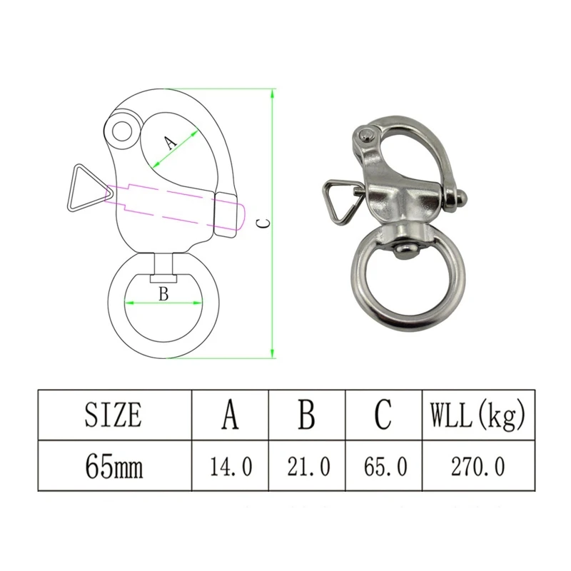 Swivel Shackle 316 Stainless Steel for Marine Architectural M68E