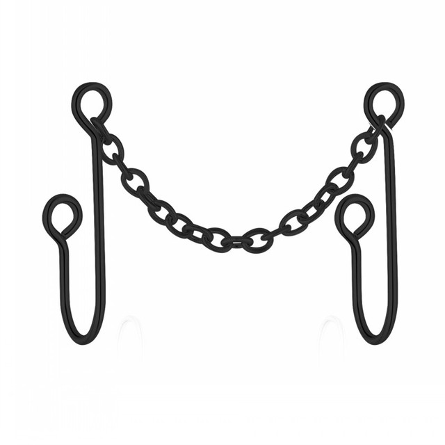 Double Nose Piercing Chain Women Heart Nose Clip Chain Stainless Steel Nose Stud Earring Pierced Chain Jewelry Decoration
