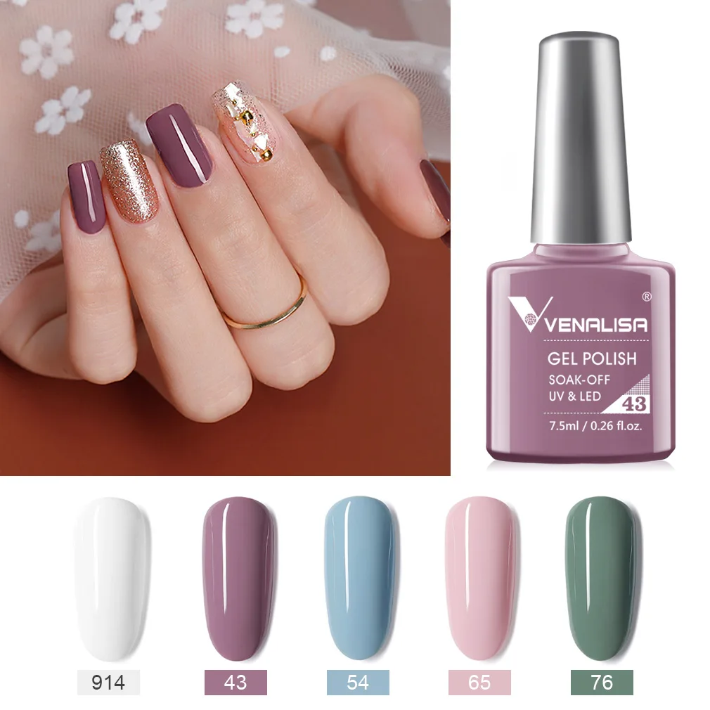 VENALISA Gummi-Basislack, Farbe für Nagelgel, Gelee, halbtransparent, für französische Nägel, Camouflage, Soak Off UV-LED-Nagelgel-Lack – Detail 27