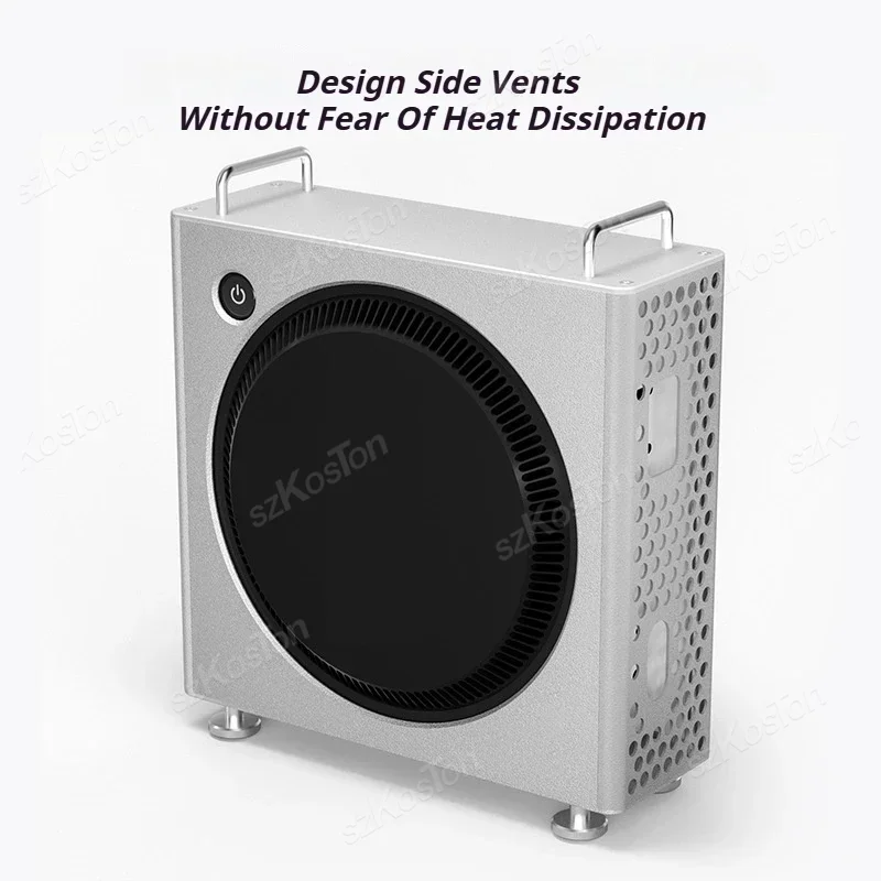 Desktop Aluminum Alloy Vertical Stand for Mac Mini M4/M4 Pro Case Heat Dissipation Cooling Bracket with Power Switch Design mac mini stand