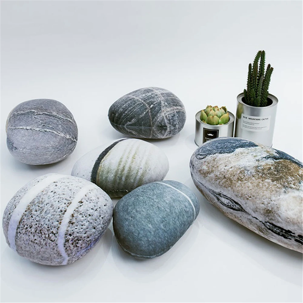 Simulation Stone Shape Plush Cushion Soft Stuffed Cobblestone Pillow Kids Play Toys Backrest Pillow for Home Sofa Decoration 4