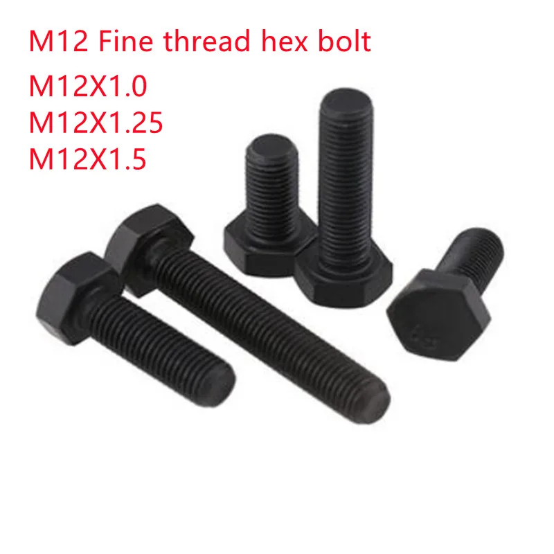 M6-1.0 Black Nylon Hex Bolts Full Thread Hex Cap Head Plastic Screws DIN 933