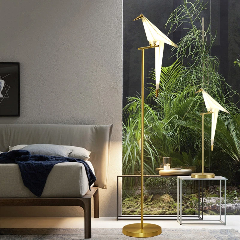 

Nordic Burung Lampu Lantai Minimalis Modern Berdiri Lampu untuk Ruang Tamu Kamar Tidur Bar Meja Kantor Lampu Berdiri Lampu LED