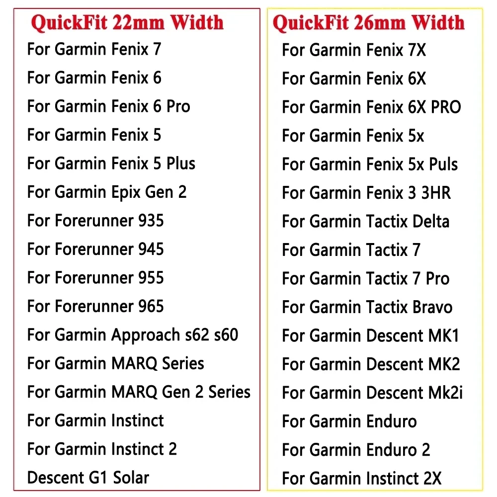 QuickFit Ǹ , Garmin Epix Gen 2  Ʈ, Garmin Fenix 7 7X 5 5X Plus 6X Pro Enduro 2  ð , 22mm, 26mm