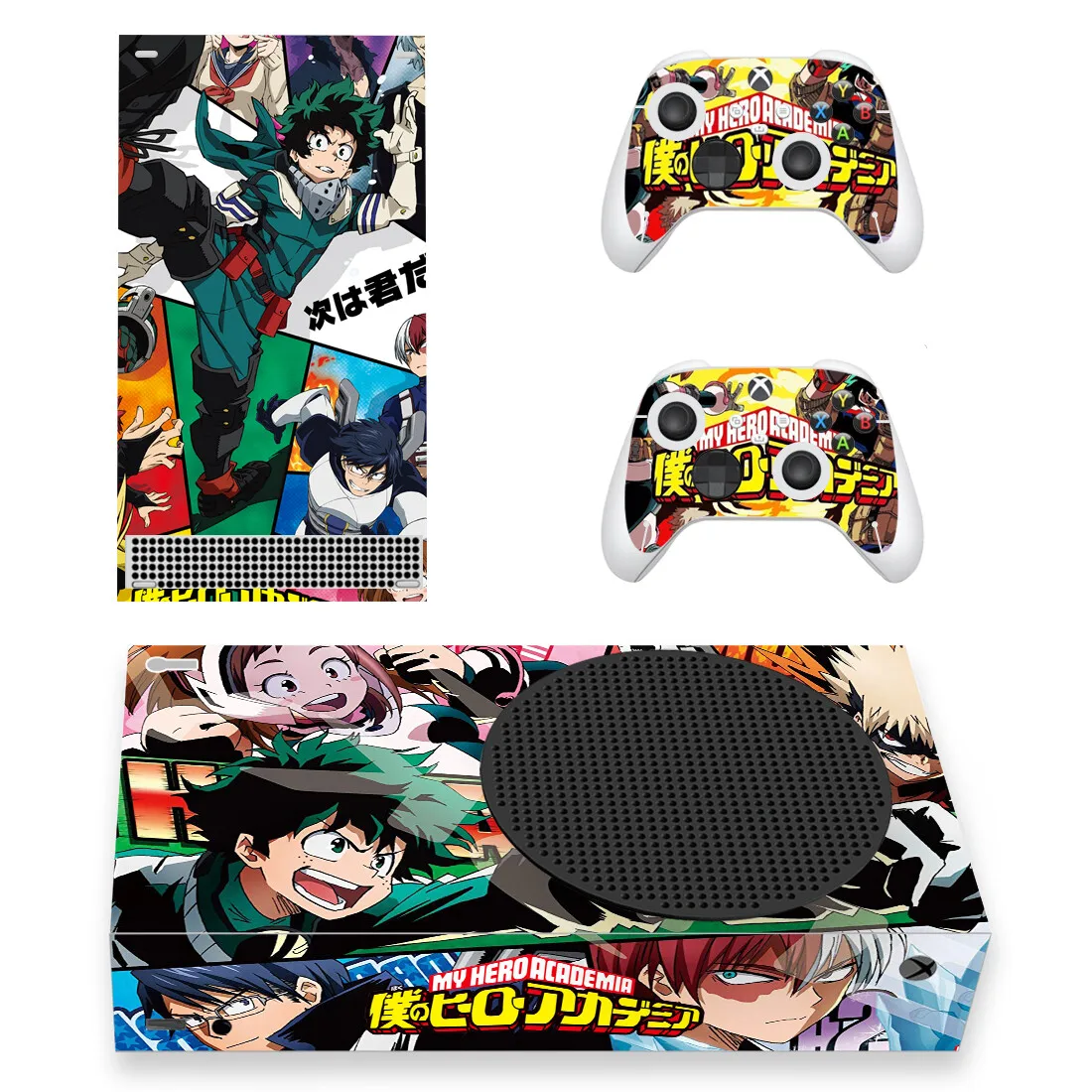 Xbox 시리즈 S 콘솔용 데칼 커버 및 컨트롤러 2 개, XSS 스킨 비닐, My Hero Academia 스킨 스티커