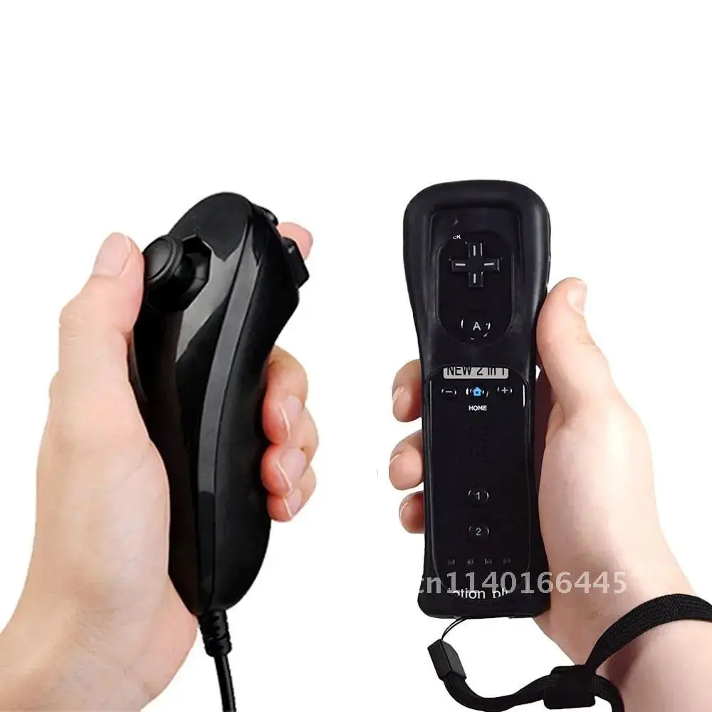 

Motion Plus + Nunchuck 2 in 1 Wireless Gamepad Remote Controller For Nintend Wii Controller Joystick Silicone Case