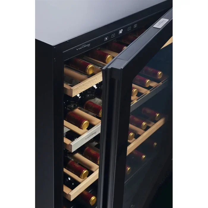 China Supplier High Quality 47 Bottles Luxury Double Recess Handle Top Sale Low Noise Single Zone Wine Cellar