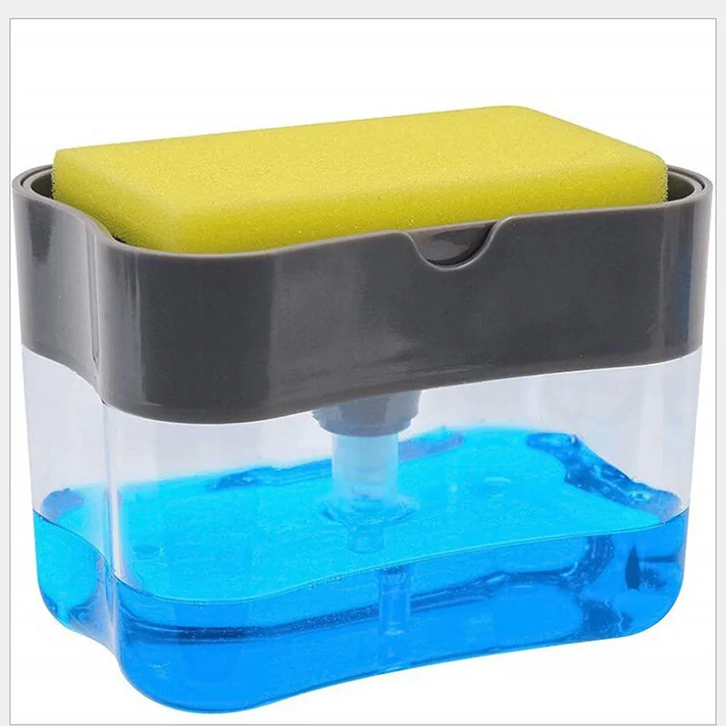 

Automatic Liquid Adding Box Press Out Scouring Pad Injector Soap Lye Dishwashing Pot Brush Household Kitchen Cleaner Tools