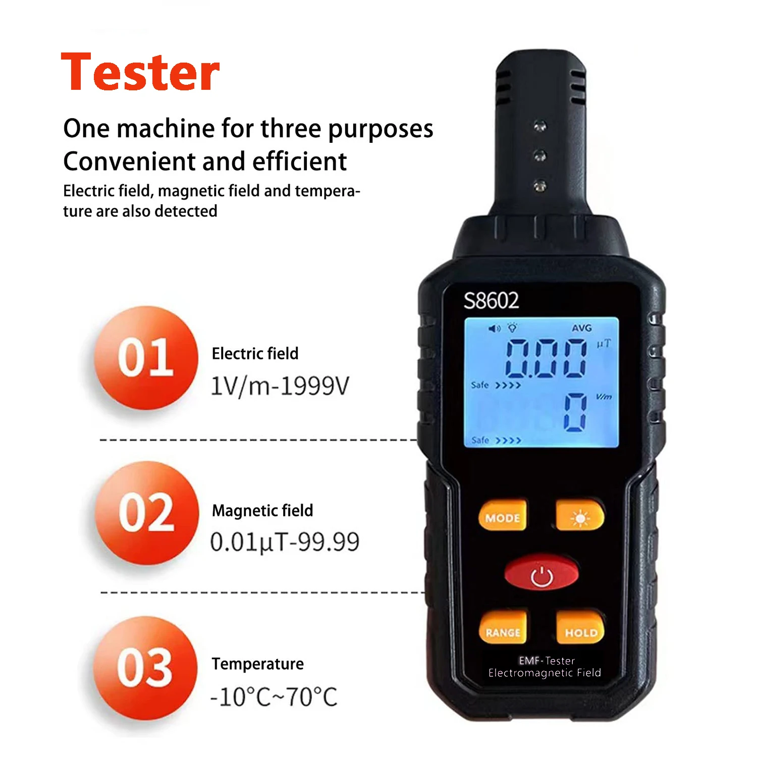 Portable Electromagnetic Field Radiation Detector 3 in 1 EMF Meter for Ghost Hunting Equipmetent radiation detector emf meter tester