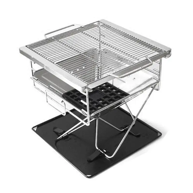 

Outdoor Camping Portable Stainless Steel BBQ Grill Three-speed adjustable grill Folding Burning Platform Picnic Tool