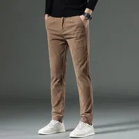 Automne et hiver pantalons en velours côtelé pour hommes nouveaux vêtements pour hommes Stretch Slim Fit pantalons décontractés mode hommes pantalons de travail d'affaires 6