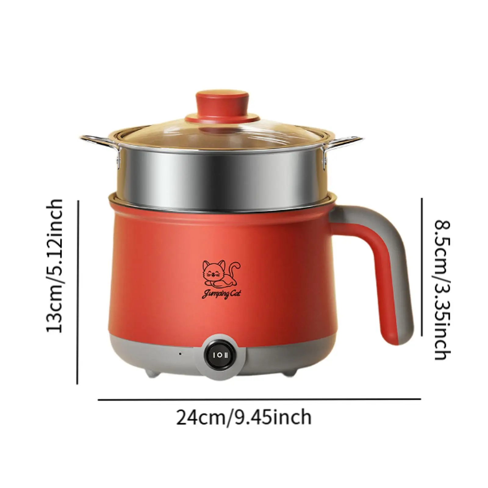 Electric Hot Pot with Steamer Non Stick Saute Pan Cooking Pot Rapid Noodles Electric Pot for Fried Rice Pasta Ramen Soup Oatmeal 6