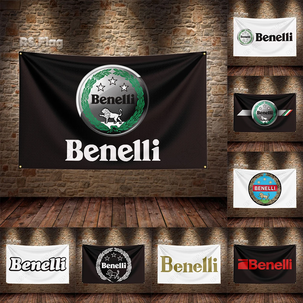 

3x5 Fts Benellis Flag Polyester Full Color Printed Motorcycle Flags for Garage Decor