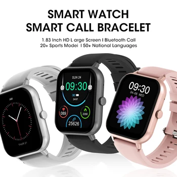 For Android IOS Universal 1.83 Inch Bluetooth Call Smartwatch Men Support 120 Sport 2023 New Women Rotary Keys Smart Watch +Box