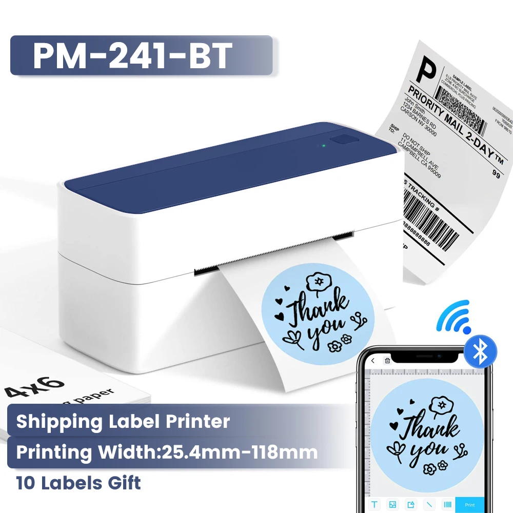 Phomemo M110 Thermal Label Printer Impresoras Portatil Wireless Portable  Inkless BT Printer Use Self Adhesive Label Paper Rolls - AliExpress