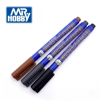 MR.HOBBY 3 pezzi Pennarello GM01 GM02 GM03 Nero Grigio Marrone Penna da disegno a linea sottile GSI Pennarelli oleosi a colori per kit modello in plastica