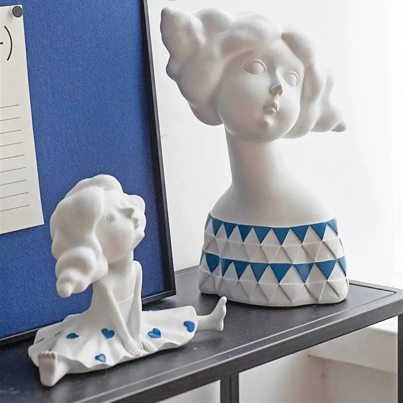 

Nordic Creative Simple Singrina Doll Girl Resin Ornament Home Livingroom Cabinet Figurines Decoration Study Room Sculpture Craft