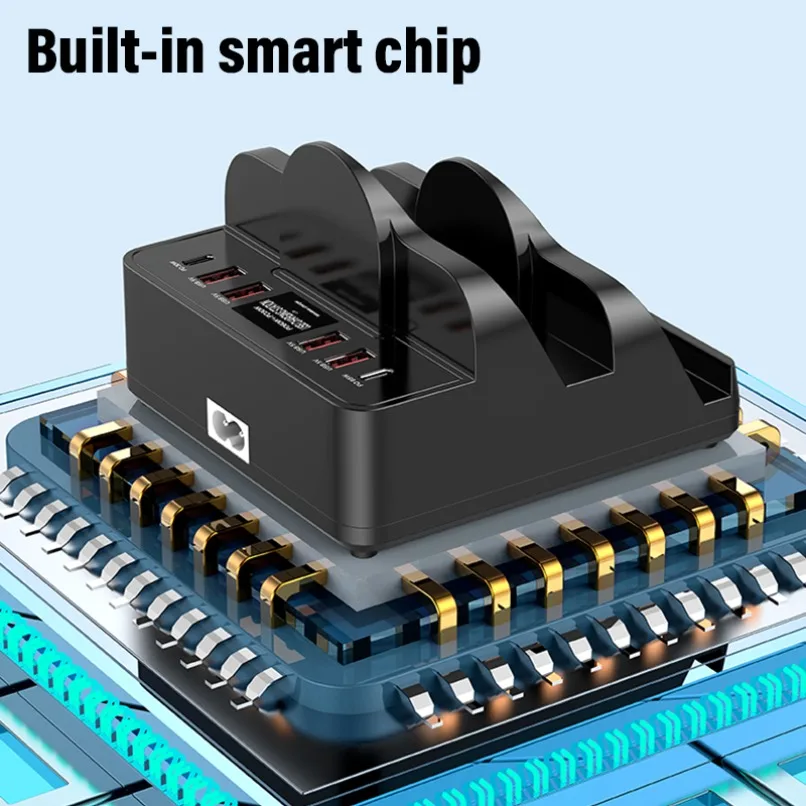 1100W GaN USB C Charger Station Fast Wireless Charging Type C QC3.0 PD3.0 100W Quick Charge For iPhone 16 Xiaomi Samsung Laptop