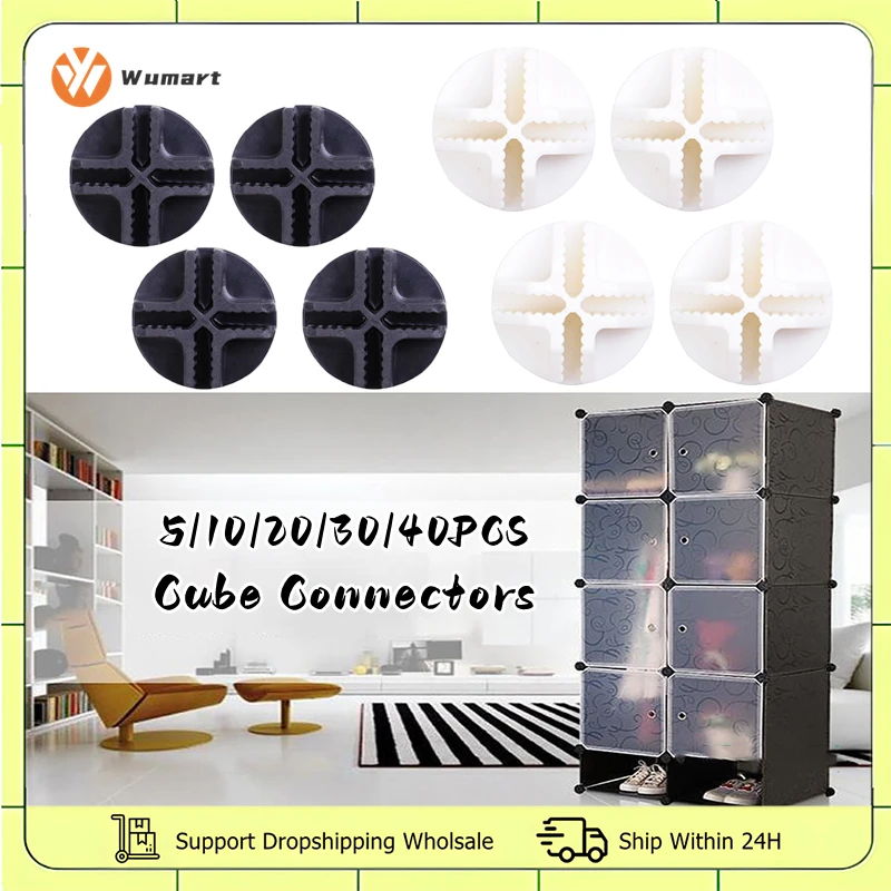 Alipis 20pièces Connecteurs Modulaires Pour Étagères Cubes Abs Noir Et Blanc Clips Assemblage Stables Et Antirayures Pour Rangement Modulable Fixation Solide Pour Meubles Et Armoires
