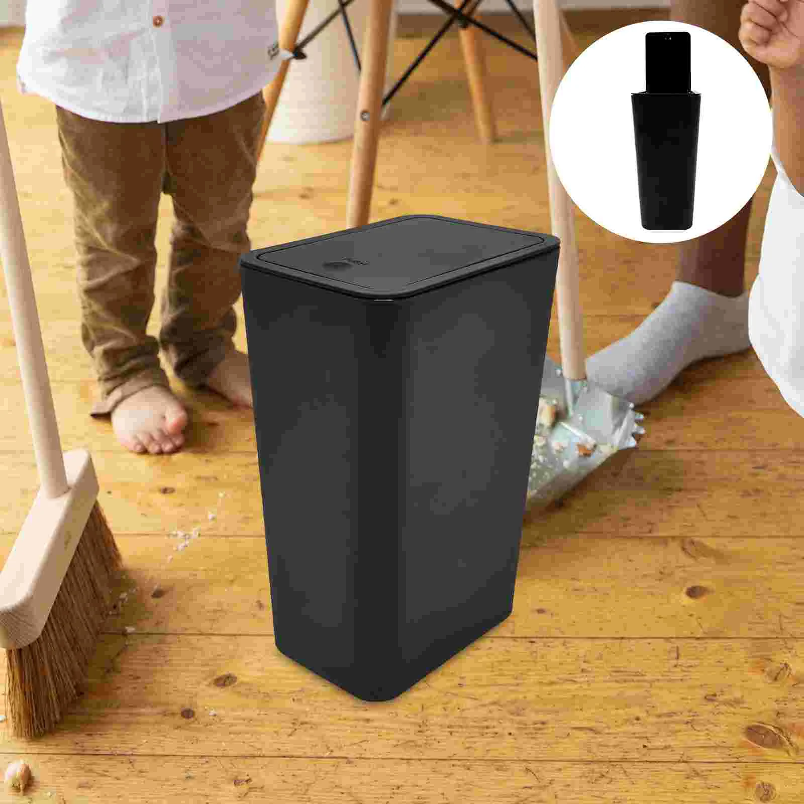 

Bathroom Trash Can Plastic With Lid Garbage Cans Waste Bins Kitchen Small Container Convenient Household Bucket Office