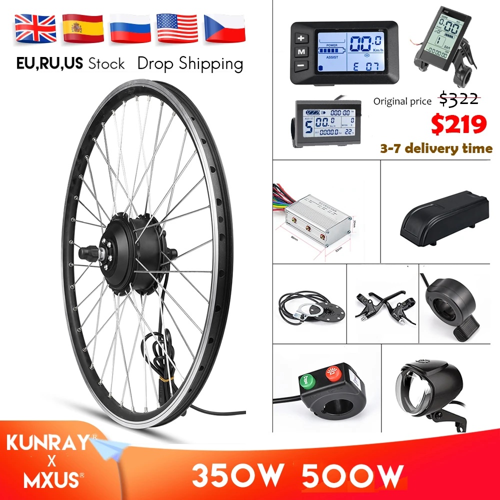 Mxus Elektrische Fiets Conversie Kit Voorwiel Motor 350W 500W E Bike Kit  48V 36V achternaaf Motor Fiets Bldc Controller Met Lcd|Electric Bicycle  Motor| - AliExpress