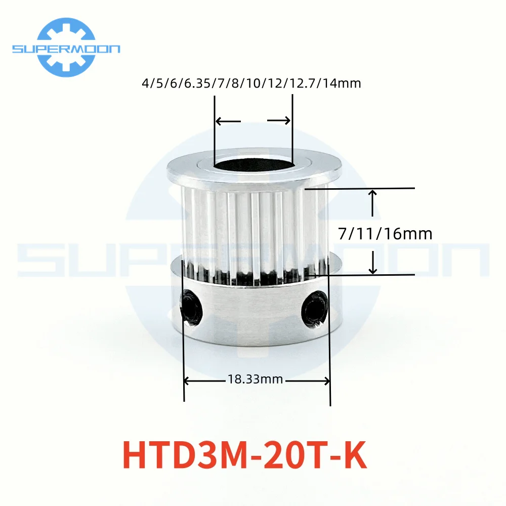 Description Picture 2 of itemHTD 3M 24 Teeth Timing Pulley Bore 5/6/6.35/8/10/12/12.7/14/15mm For Belt Width 10-25mm 24T Small Backlash Wheel Gear Pulley