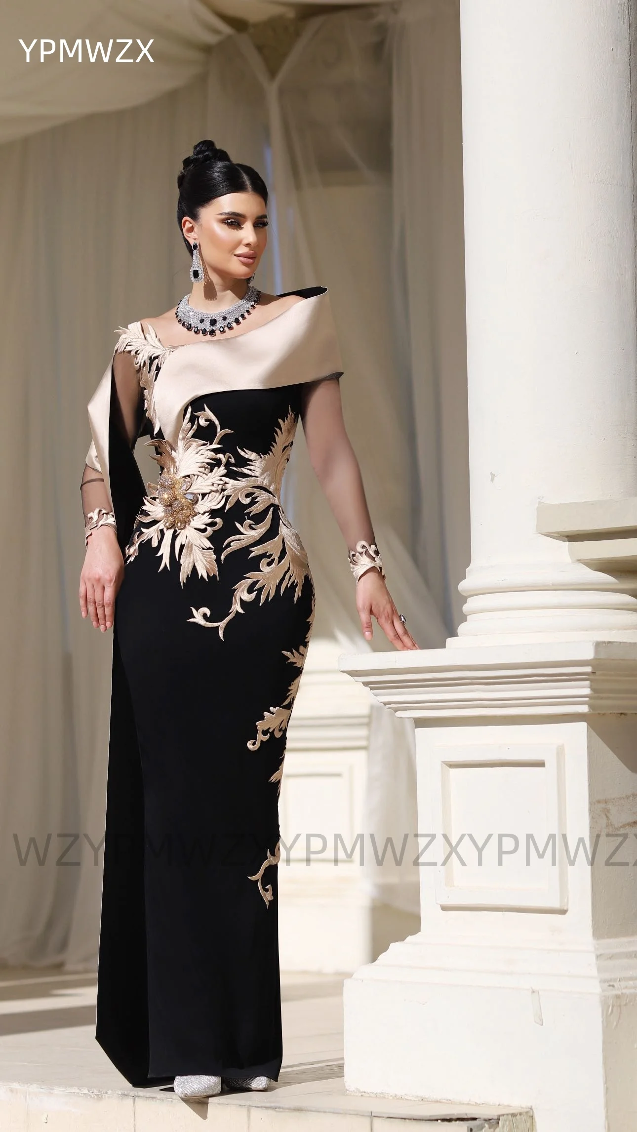 Robe de bal longue sans bretelles Ypmwzx personnalisée pour événements, style fourreau, pour la mère de la mariée