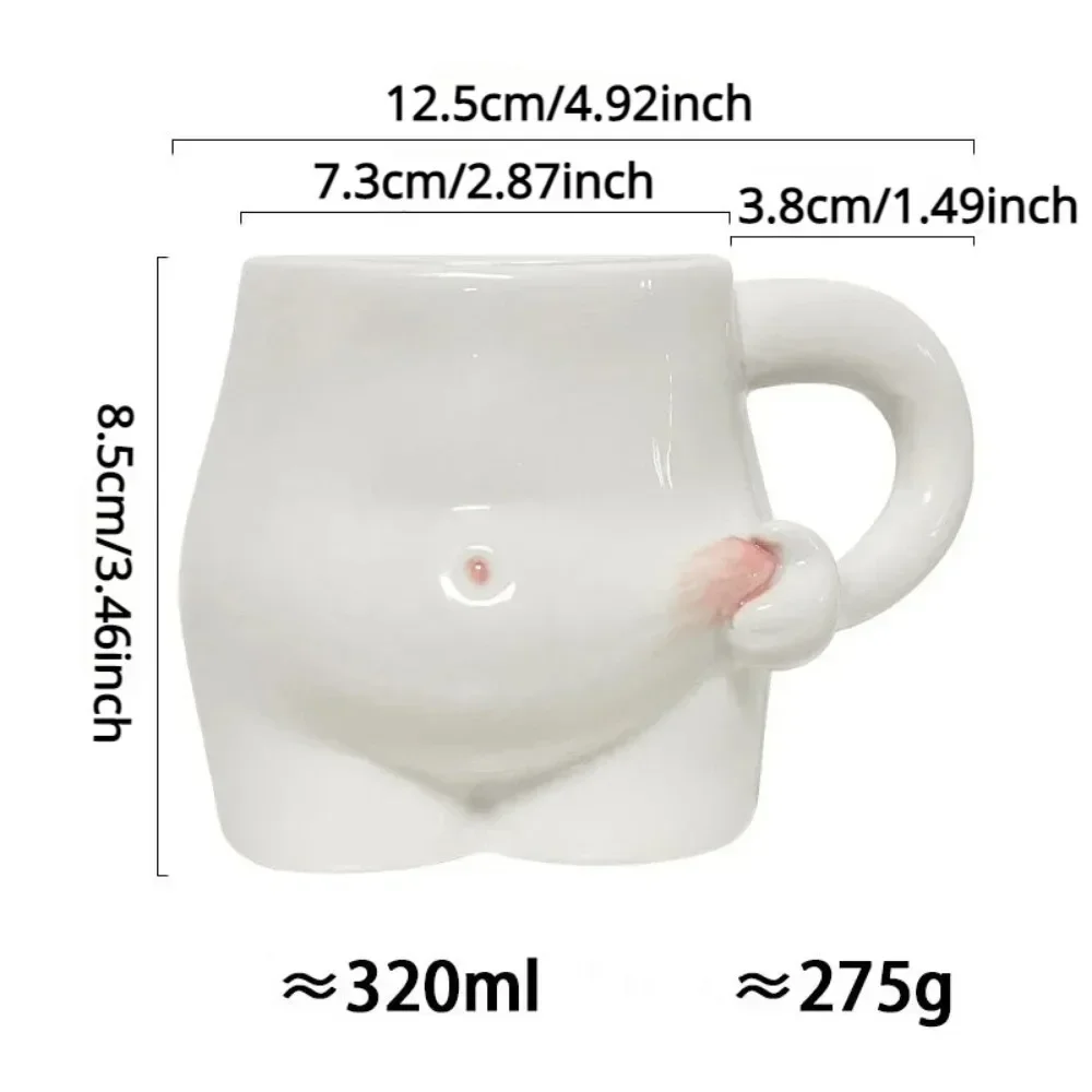 320ml High-capacity Creative Cute shape Coffee Mugs Ceramic Porcelain Funny Creativity Art Body Belly cups Home Decoration Gifts