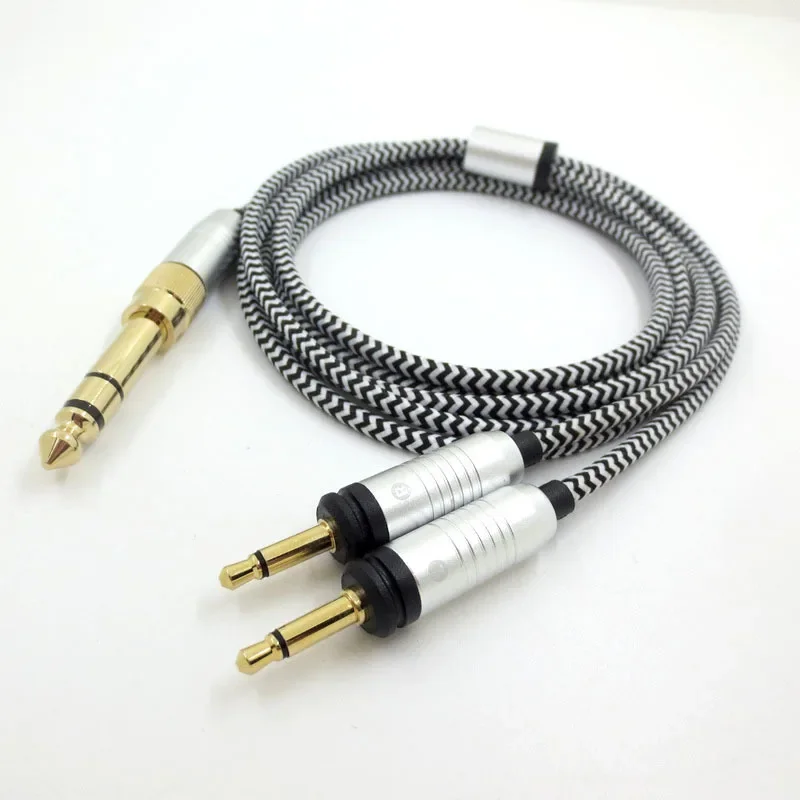 Replacement Headset Cord for Focal ELEGIA Upgrade Cable 3.5mm Male 6.35mm to Double 3.5mm Male Cord Replacements