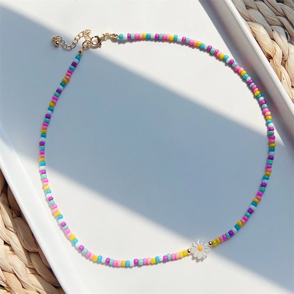 KKBEAD Boho Bunte Perlen Halskette für Frauen Ins Mode Y2k Accessoires Halsketten Halsband Schmuck Geschenk für Freunde – Detail 7