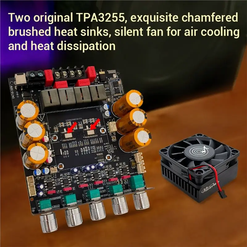 【지금 절약하세요】SUB1200Q 블루투스 디지털 앰프 보드 QCC3034+ ES9023 서브우퍼 확장 기능이 있는 Bt 앰프 보드 600W X 2