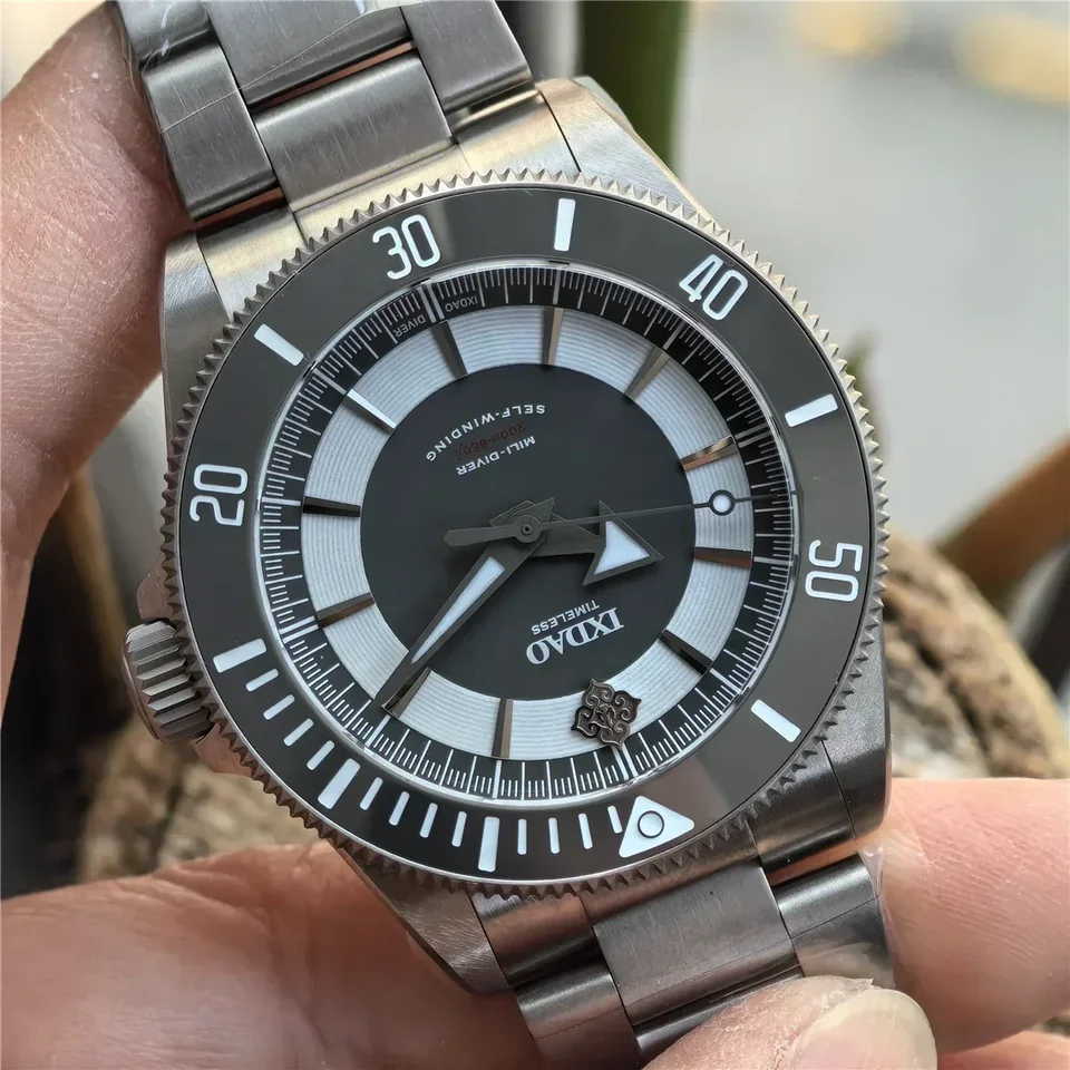 Ixdao-メンズ自動機械式チタン時計、オリジナルスポーツダイビング時計