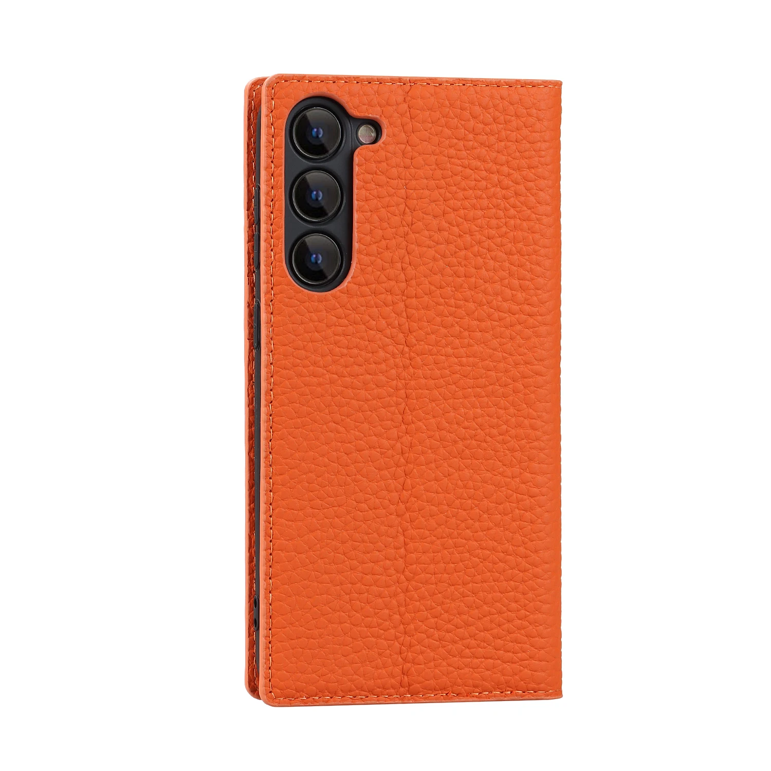 Luxury Cowhide Genuine Leather Flip Case with Lanyard
