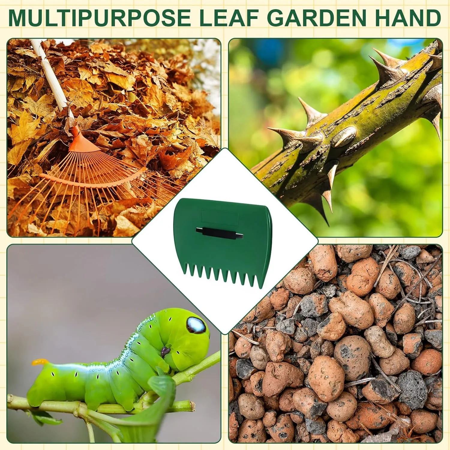 1 Pair Leaf Hand Rakes Leaf Collector Rubbish Pick Up for Yard Garden Cleaning Collector Waste Rubbish Grabber Garden Yard 6