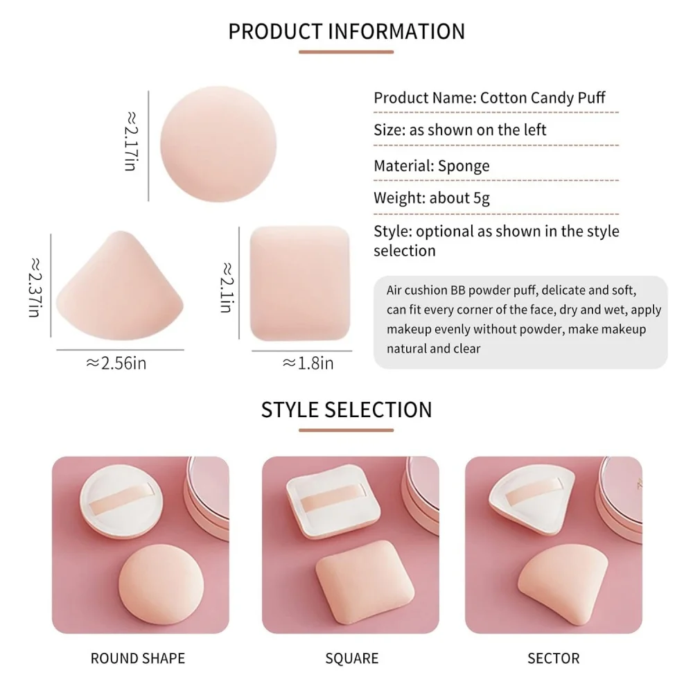 makeup sponge 2/3pcs Reusable Dry And Wet Soft Air Cushion Puff Suitable for Liquid Foundation Concealer
