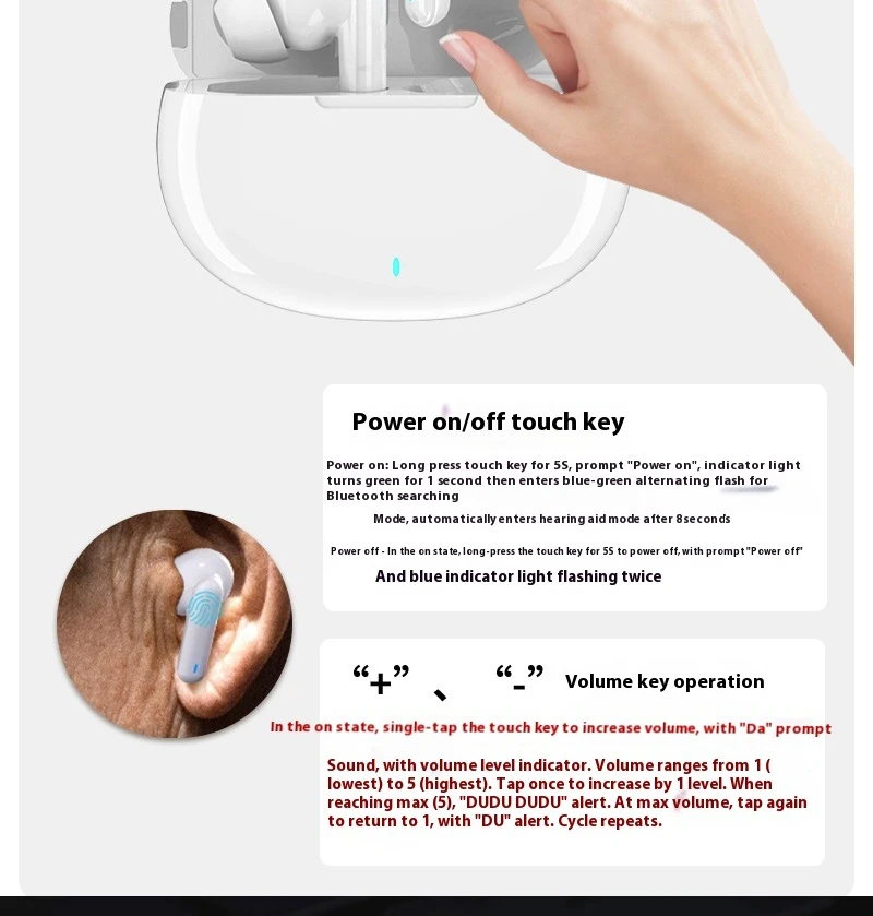 16-channel Rechargeable Bluetooth Hearing Aid Portable Professional Sound Amplif